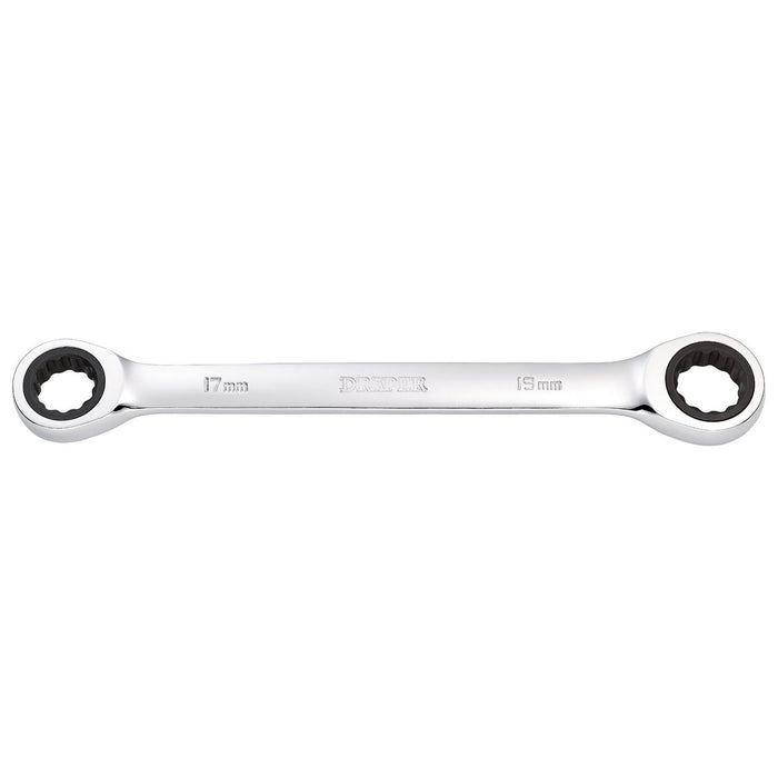 Draper Draper HI-TORQ Metric Double Ratchet Ring Spanner, 17 x 19mm Draper - Town Tools