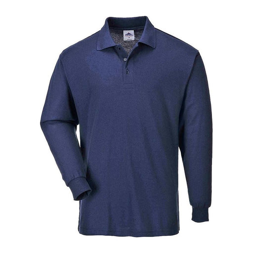 Portwest Long Sleeved Polo Shirt - Navy - Large Portwest - Town Tools 