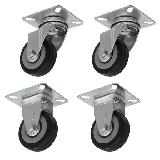 Sealey 50mm Castor Wheel Combo with Fixed & Swivel Plate 4pc SCWCOMBO1 Sealey - Town Tools 