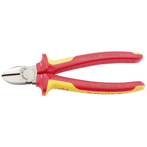 Draper Knipex 70 08 180UKSBE VDE Fully Insulated Diagonal Side Cutters, 180mm Draper - Town Tools 