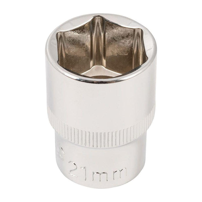 Silverline Socket 1/2" Drive 6pt Metric 21mm Silverline - Town Tools 