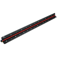 Faithfull Prestige Tri-Scale Engineer Rule Black Aluminium 300mm