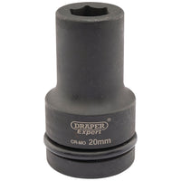 Draper Expert HI-TORQ 6 Point Deep Impact Socket, 1" Sq. Dr., 20mm