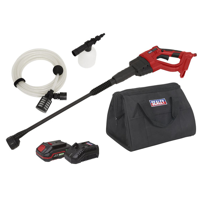 Sealey Cordless Pressure Washer 20V SV20 Series 2Ah CP20VPWKIT1 Sealey - Town Tools 