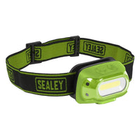 Sealey Rechargeable Head Torch with Auto-Sensor 8W COB LED - Green HT08RG