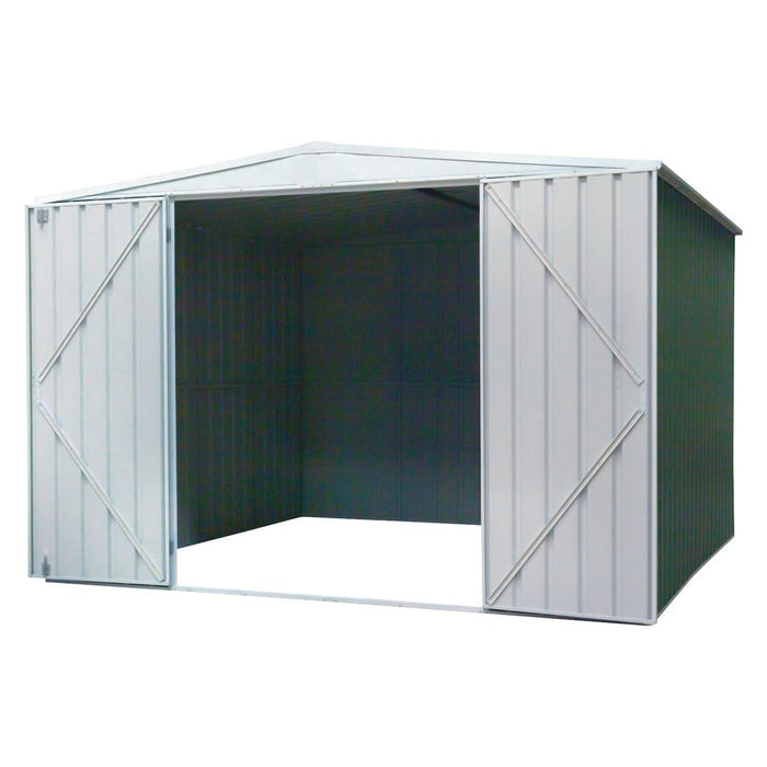 Dellonda Galvanised Steel Metal Garden Shed - Green Dellonda - Town Tools 