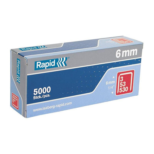 Rapid 53/6B 6mm Galvanised Staples (Box 5000) Rapid - Town Tools