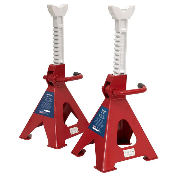 Sealey AXLe Stands (Pair) 6tonne Capacity per Stand Ratchet Type VS2006