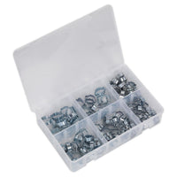 Sealey Zinc Plated O-Clip Double Ear Assortment 140pc AB044DE