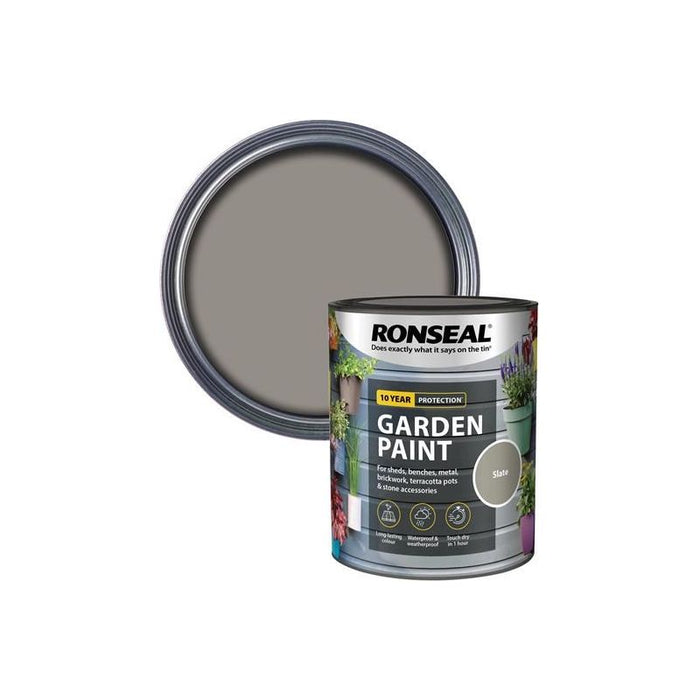 Ronseal Garden Paint Slate 750ml Ronseal - Town Tools