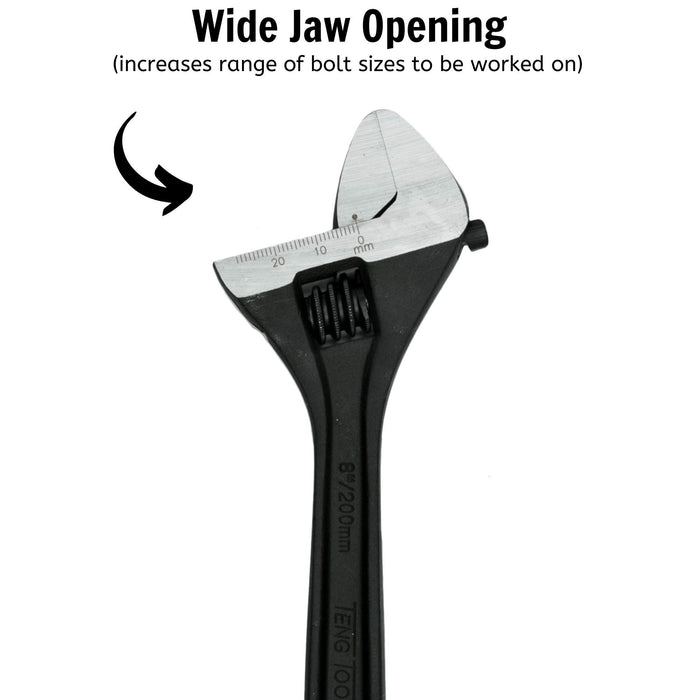 Teng Tools Adjustable Wrench 200mm Teng Tools - Town Tools 