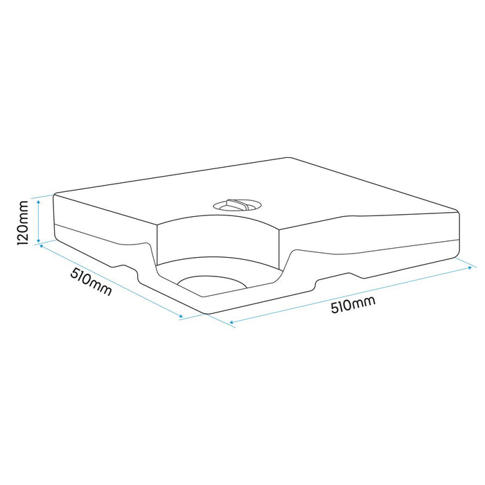 Dellonda Fillable Parasol Base, Water/Sand Fill 92L 4pc DG269