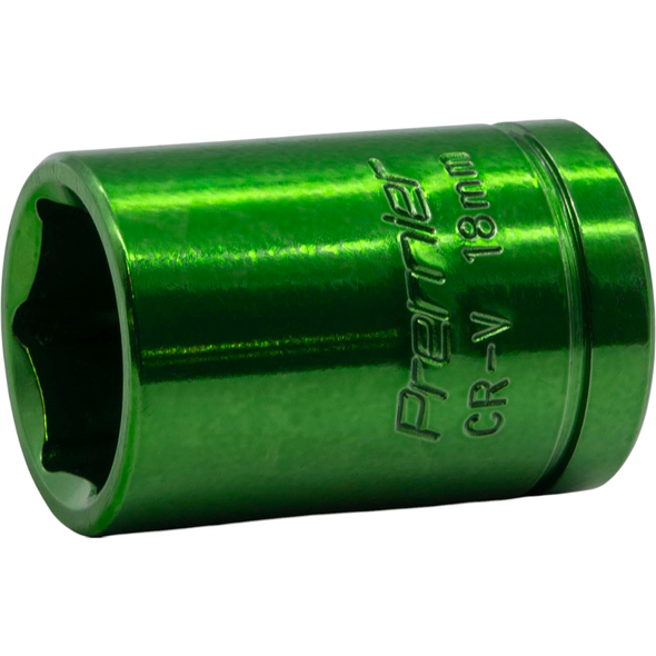 Sealey 1/2"Dr Coloured Socket 18mm (Dark Green)