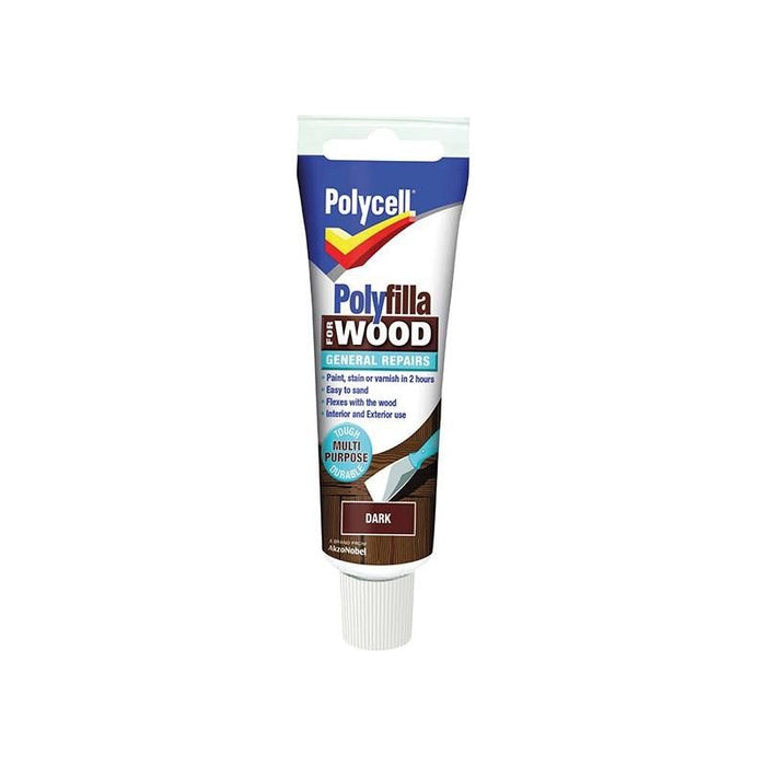 Polycell Polyfilla For Wood General Repairs Tube Dark 75g Polycell - Town Tools