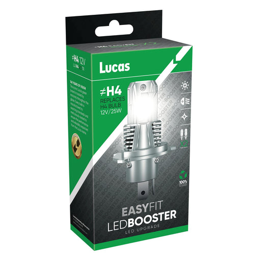 Lucas H4 Headlight Bulbs Headlamp Led Light 12V Twin Pack Ledbooster Lucas - Town Tools
