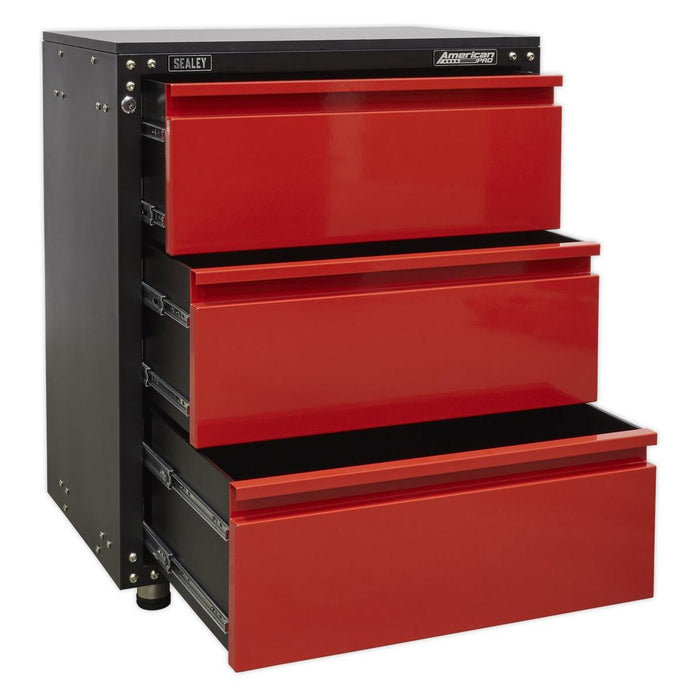 Sealey Modular 3 Drawer Cabinet with Worktop 665mm APMS82 Sealey - Town Tools 