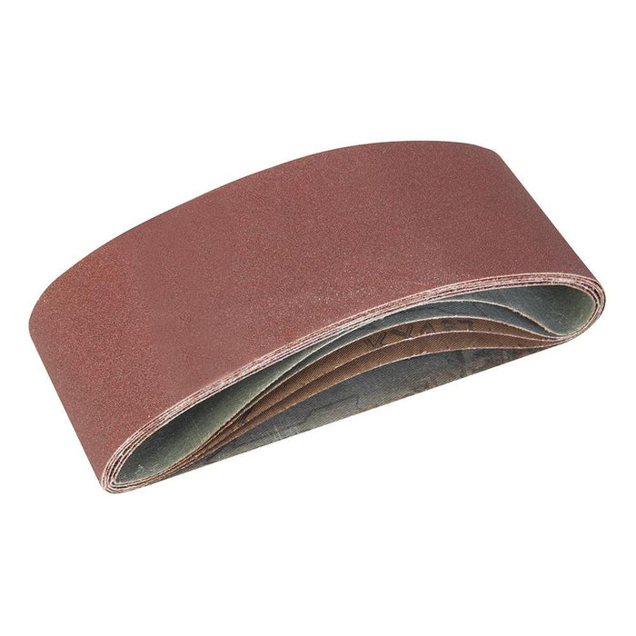 Silverline Sanding Belts 75 x 457mm 5pce 40, 60, 2 x 80, 120G Silverline - Town Tools 