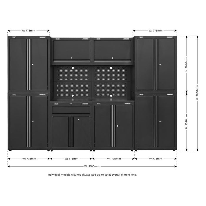 Sealey Rapid-Fit 3.1m Modular Garage Storage System APMS10HFP Sealey - Town Tools 