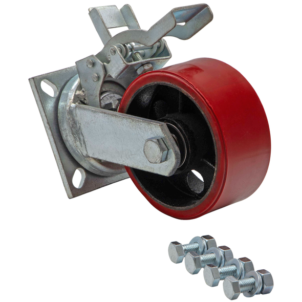 Sealey Wheel,Swivel Castor,4 Bolt (w/Brake)