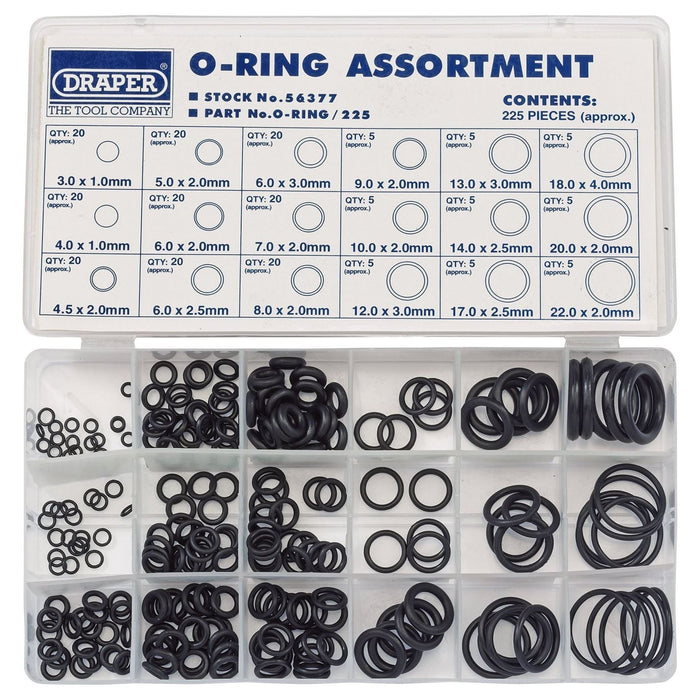 Draper O-Ring Assortment (225 Piece) 56377 Draper - Town Tools 