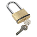 Sealey Brass Body Padlock Long Shackle 50mm PL202L Sealey - Town Tools 