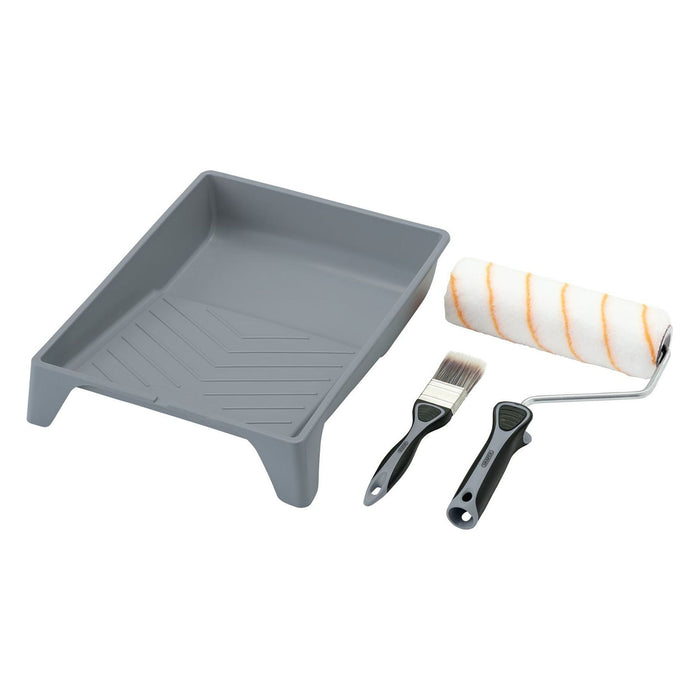 Draper Medium Pile Polyester Paint Roller and Brush Set with Soft Grip (4 Piece) Draper - Town Tools