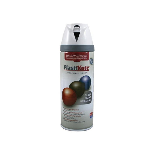 Plastikote Twist & Spray Gloss Pure Brilliant White 400ml PlastiKote - Town Tools