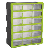 Sealey Cabinet Box 18 Drawer Hi-Vis Green/Black APDC18HV