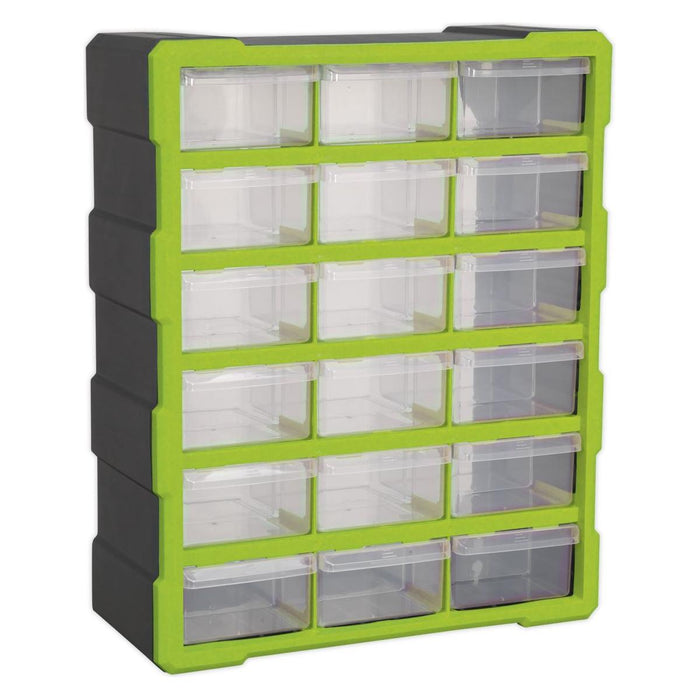 Sealey Cabinet Box 18 Drawer Hi-Vis Green/Black APDC18HV Sealey - Town Tools 