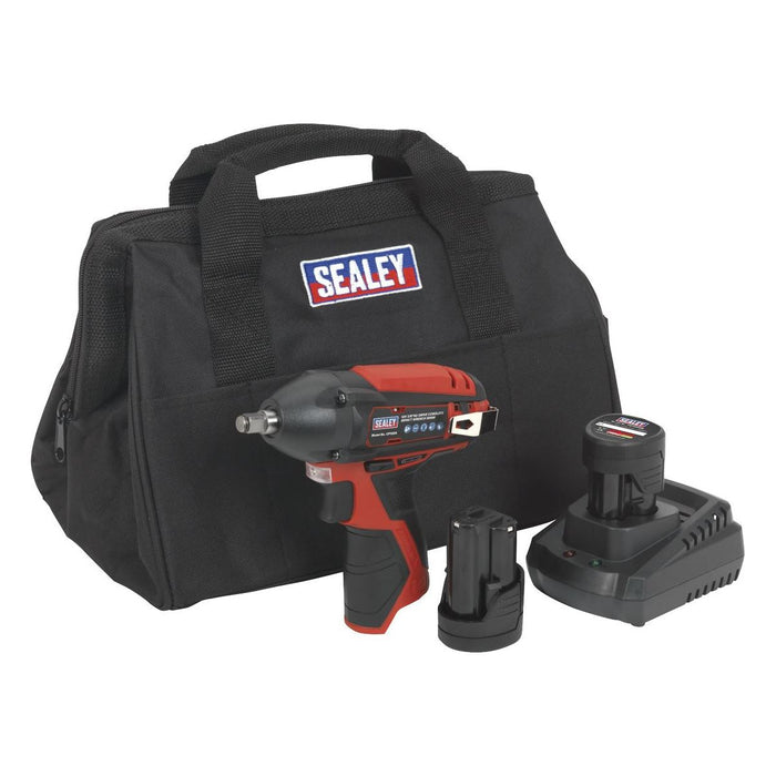 Sealey Impact Wrench Kit 3/8"Sq Drive 12V SV12 Series 2 Batteries CP1204KIT Sealey - Town Tools 