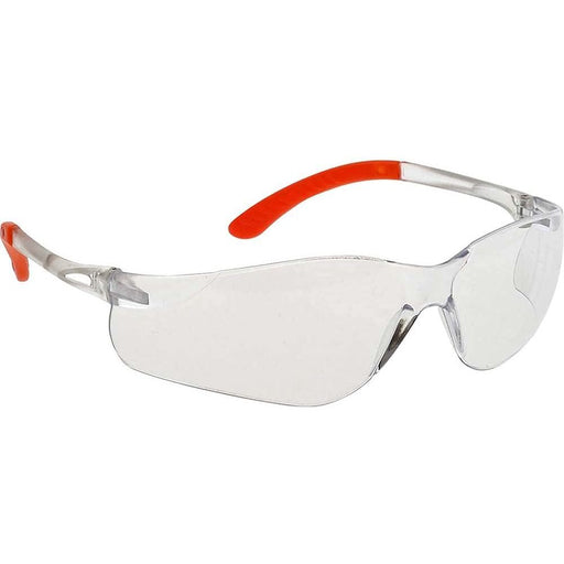 Portwest Pan View Spectacles - Clear & Orange Frame Portwest - Town Tools 