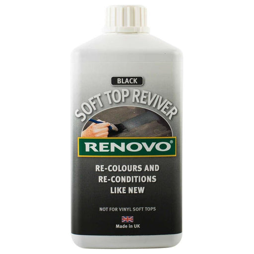 Renovo 1 Litre Black Fabric Soft Top Reviver - Canvas - Mohair Duck Colour Restorer Renovo - Town Tools 