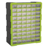 Sealey Cabinet Box 60 Drawer Hi-Vis Green/Black APDC60HV