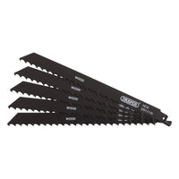 Draper Reciprocating Saw Blades for Wood and Plastic Cutting, 225mm, 3tpi (Pack