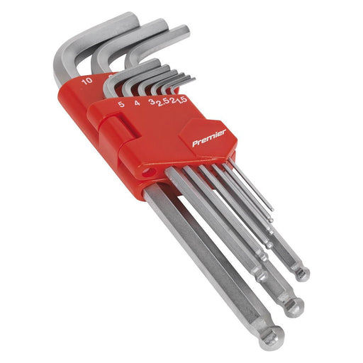 Sealey Ball-End Hex Key Set 9pc Long Metric AK7139 Sealey - Town Tools 