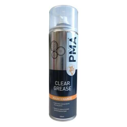 2x PMA Clear Spray Grease 500ml Water Resistant Aerosol Lubricant PTFE Chain etc PMA - Town Tools 