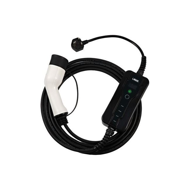 Laser EV Charging Cable - Type 2 Female to UK 3 Pin Plug 13A Single Phase 8628 Laser - Town Tools 