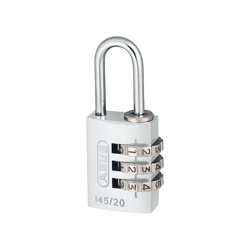 Abus Mechanical 145/20 20mm Aluminium Combination Padlock Silver 46574 ABUS Mechanical - Town Tools
