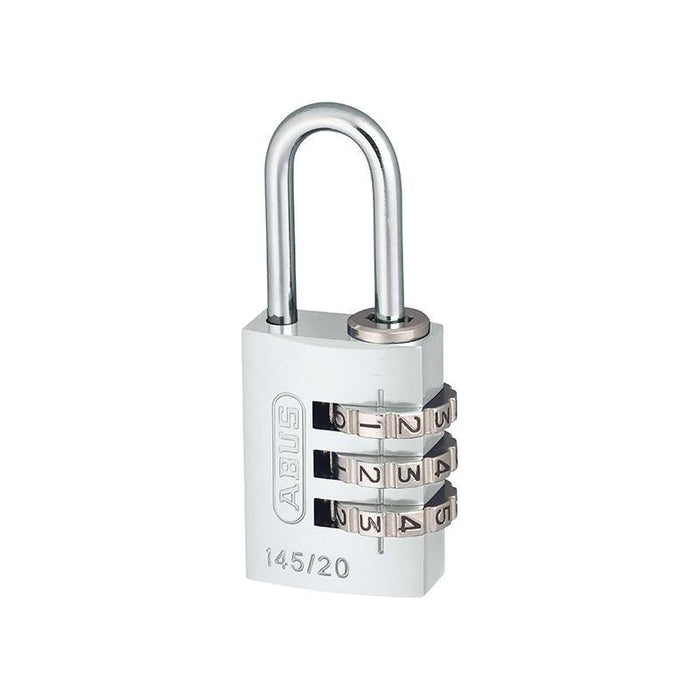 Abus Mechanical 145/20 20mm Aluminium Combination Padlock Silver 46574 ABUS Mechanical - Town Tools