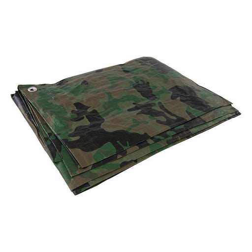 Silverline Camouflage Tarpaulin Cut 2.4 x 3m / Actual 2.3 x 2.85m Silverline - Town Tools 