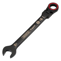 Draper Expert HI-TORQ Metric Flexible Head Ratchet Combination Spanner, 19mm, Black