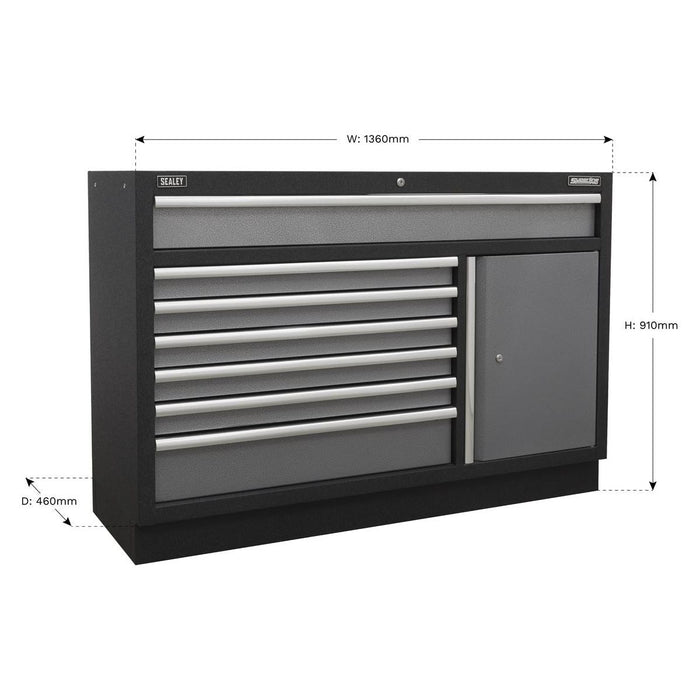 Sealey Modular 7 Drawer Floor Cabinet 1360mm APMS64 Sealey - Town Tools 