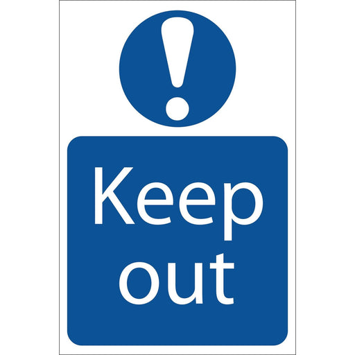 Draper Keep Out' Mandatory Sign, 400 x 600mm 72913 Draper - Town Tools 