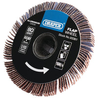 Draper Aluminium Oxide Flap Wheel, 5 x 60mm, 80 Grit 93361