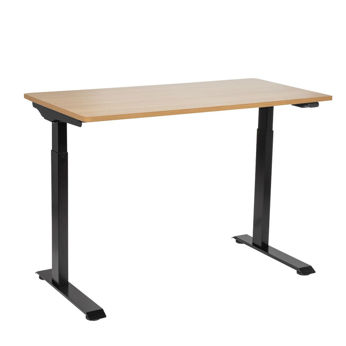 Dellonda Single Motor  Adjustable-Height Electric Sit/Stand Desk - Oak Desktop