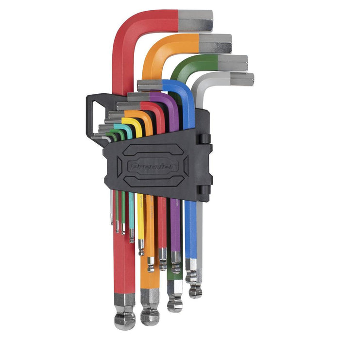 Sealey Premier Premier Jumbo Colour-Coded Anti-Slip Ball-End Hex Key Set 13pc Sealey Premier - Town Tools 