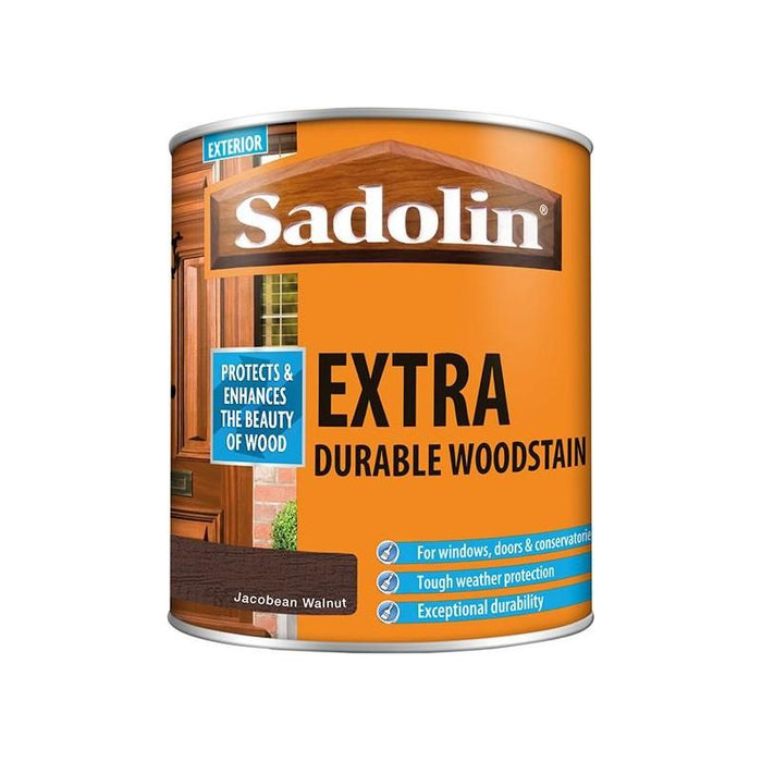 Sadolin Extra Durable Woodstain Jacobean Walnut 1 litre Sadolin - Town Tools