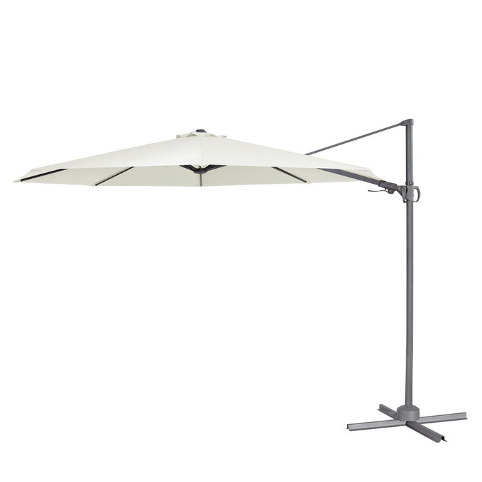 Dellonda Cantilever Parasol with 360 Rotation, Tilt & Cover 3m - Cream