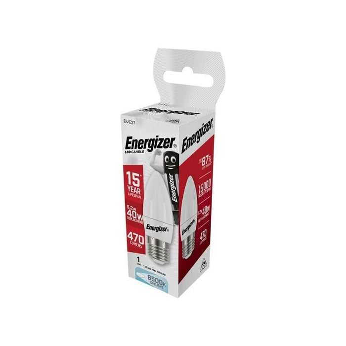 Energizer® LED ES (E27) Opal Candle Non-Dimmable Bulb, Daylight 470 lm 5.2W Energizer® - Town Tools