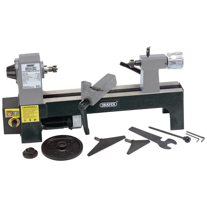 Draper Variable Speed Mini Wood Lathe, 250W 60988 Draper - Town Tools 